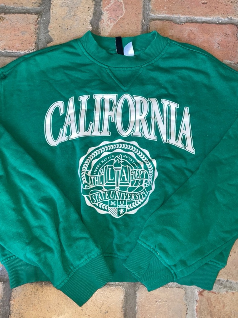 H&M Green California Graphic Crewneck Sweatshirt
